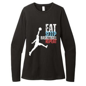 Eat Sleep Basketball Repeat Players Womens CVC Long Sleeve Shirt