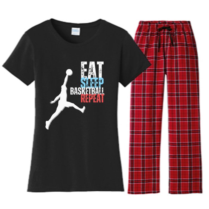 Eat Sleep Basketball Repeat Players Women's Flannel Pajama Set