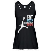 Eat Sleep Basketball Repeat Players Ladies Essential Flowy Tank