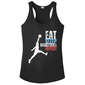 Eat Sleep Basketball Repeat Players Ladies PosiCharge Competitor Racerback Tank