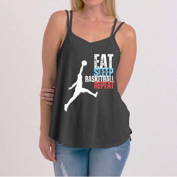 Eat Sleep Basketball Repeat Players Women's Strappy Tank