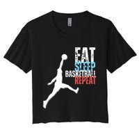 Eat Sleep Basketball Repeat Players Women's Crop Top Tee