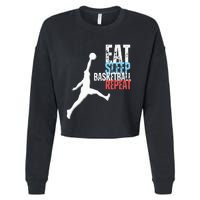 Eat Sleep Basketball Repeat Players Cropped Pullover Crew