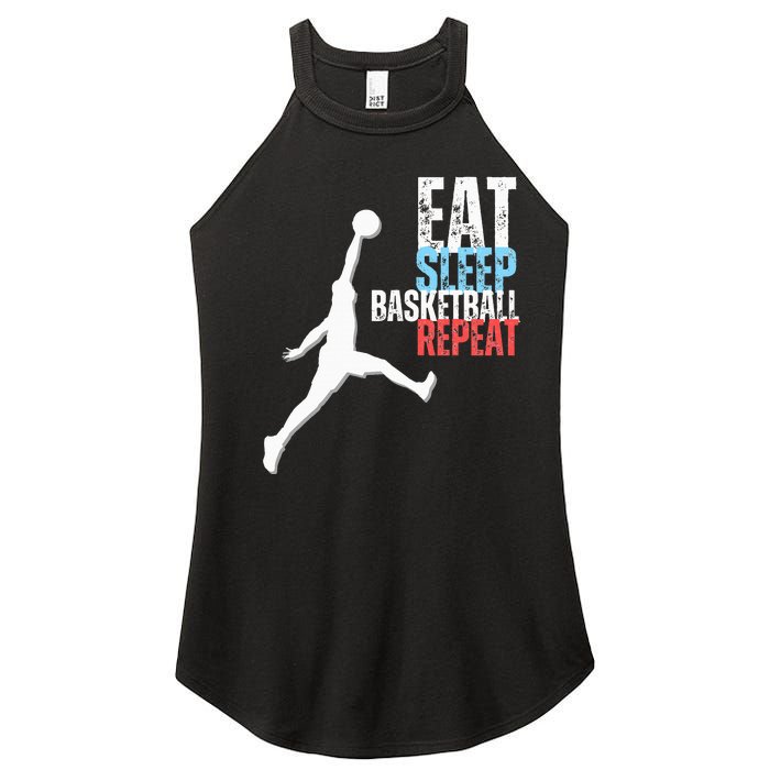 Eat Sleep Basketball Repeat Players Women's Perfect Tri Rocker Tank