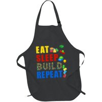 Eat Sleep Build Repeat Building Bricks Blocks Master Builder Full-Length Apron With Pockets