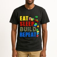 Eat Sleep Build Repeat Building Bricks Blocks Master Builder Tall T-Shirt