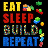 Eat Sleep Build Repeat Building Bricks Blocks Master Builder Tall T-Shirt