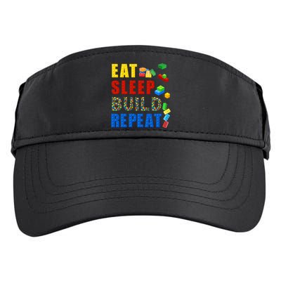 Eat Sleep Build Repeat Building Bricks Blocks Master Builder Adult Drive Performance Visor