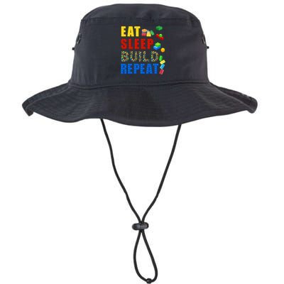 Eat Sleep Build Repeat Building Bricks Blocks Master Builder Legacy Cool Fit Booney Bucket Hat