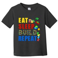 Eat Sleep Build Repeat Building Bricks Blocks Master Builder Toddler T-Shirt