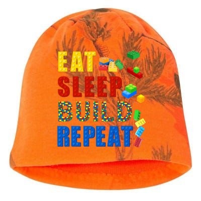 Eat Sleep Build Repeat Building Bricks Blocks Master Builder Kati - Camo Knit Beanie