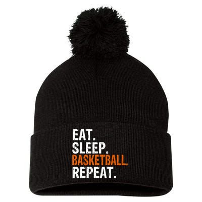 Eat Sleep Basketball Repeat Gift Pom Pom 12in Knit Beanie