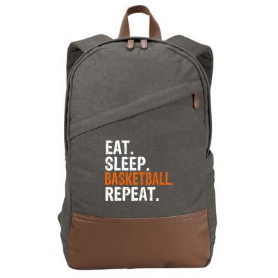 Eat Sleep Basketball Repeat Gift Cotton Canvas Backpack