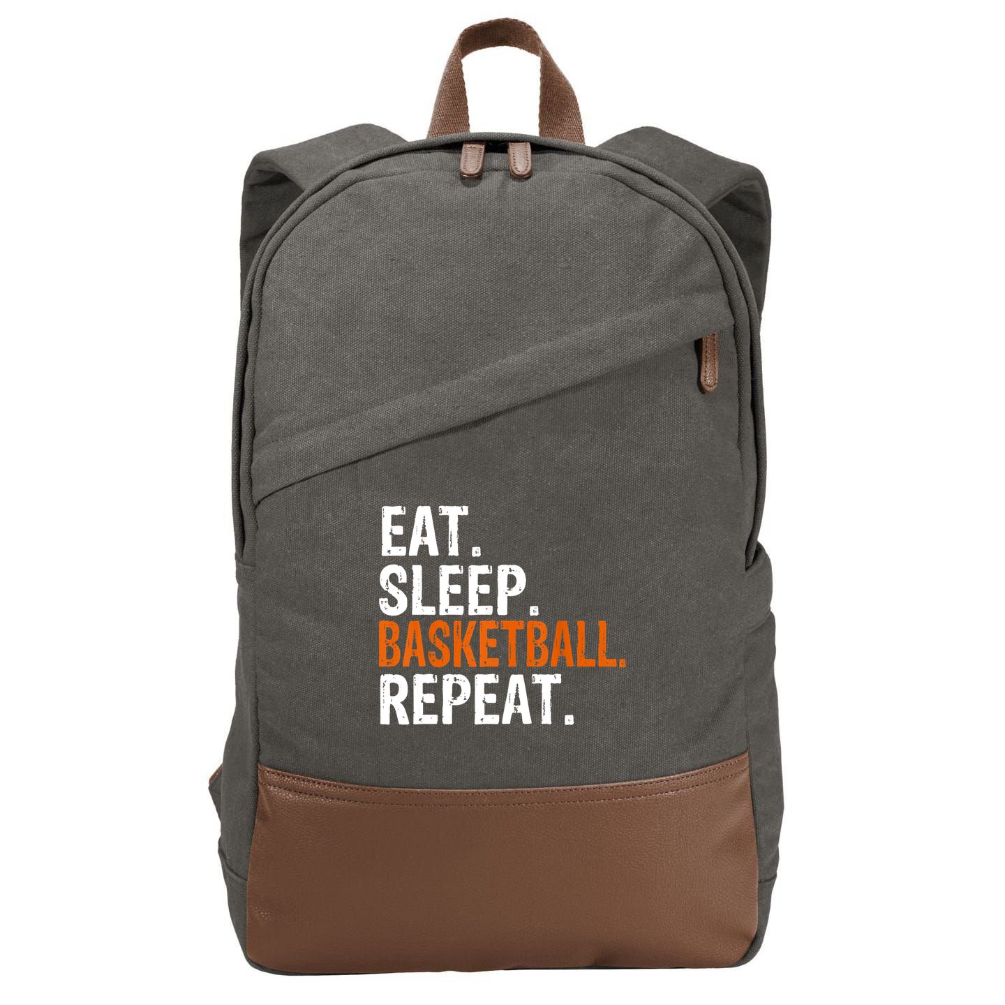 Eat Sleep Basketball Repeat Gift Cotton Canvas Backpack