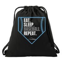 Eat Sleep Baseball Repeat Drawstring Bag