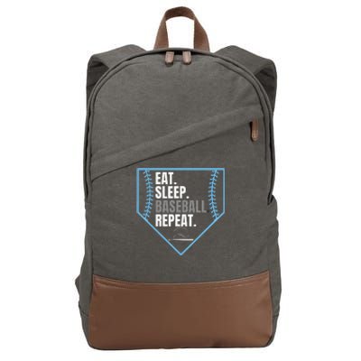 Eat Sleep Baseball Repeat Cotton Canvas Backpack