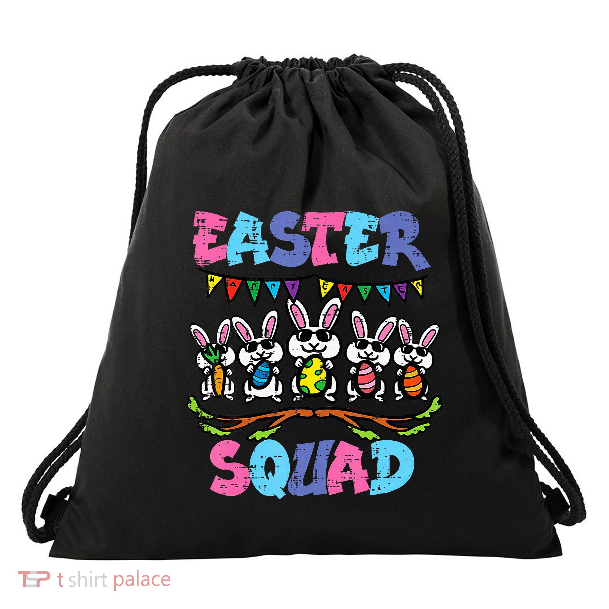 Easter Squad Bunnies Family Matching Drawstring Bag
