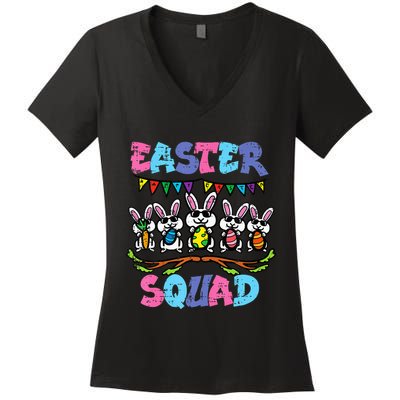 Easter Squad Bunnies Family Matching Women's V-Neck T-Shirt