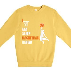 Eat Sleep Basketball Repeat Basketball Premium Crewneck Sweatshirt