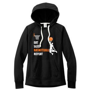 Eat Sleep Basketball Repeat Basketball Women's Fleece Hoodie