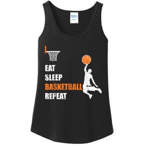 Eat Sleep Basketball Repeat Basketball Ladies Essential Tank