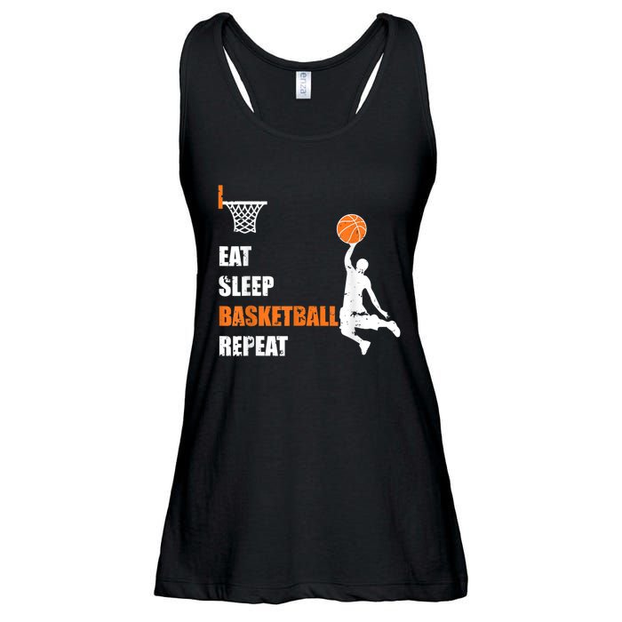 Eat Sleep Basketball Repeat Basketball Ladies Essential Flowy Tank