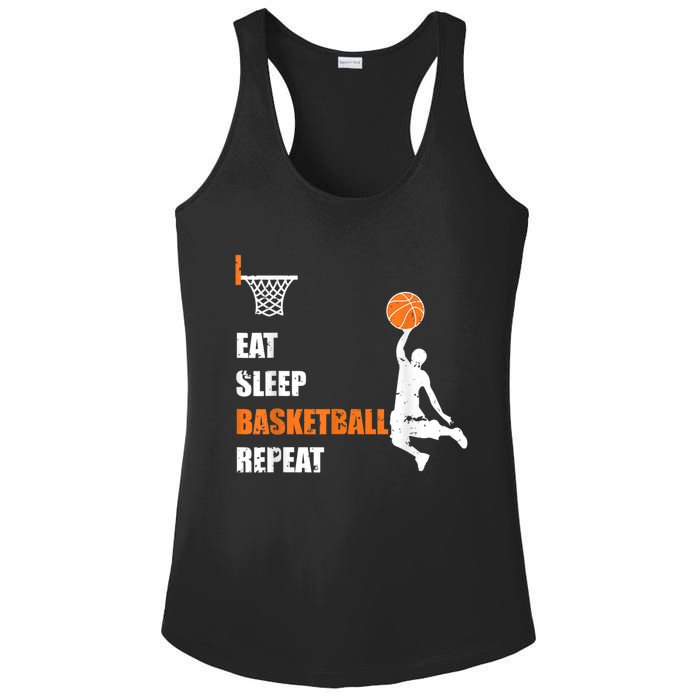 Eat Sleep Basketball Repeat Basketball Ladies PosiCharge Competitor Racerback Tank