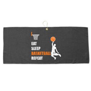 Eat Sleep Basketball Repeat Basketball Large Microfiber Waffle Golf Towel