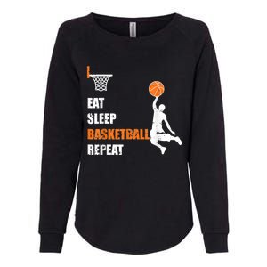 Eat Sleep Basketball Repeat Basketball Womens California Wash Sweatshirt