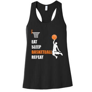 Eat Sleep Basketball Repeat Basketball Women's Racerback Tank