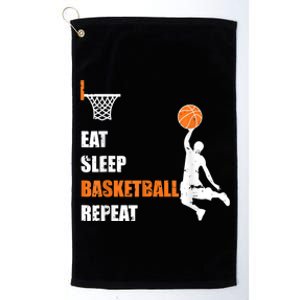 Eat Sleep Basketball Repeat Basketball Platinum Collection Golf Towel