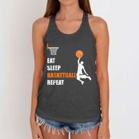 Eat Sleep Basketball Repeat Basketball Women's Knotted Racerback Tank