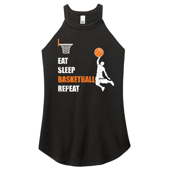 Eat Sleep Basketball Repeat Basketball Women's Perfect Tri Rocker Tank