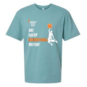 Eat Sleep Basketball Repeat Basketball Sueded Cloud Jersey T-Shirt