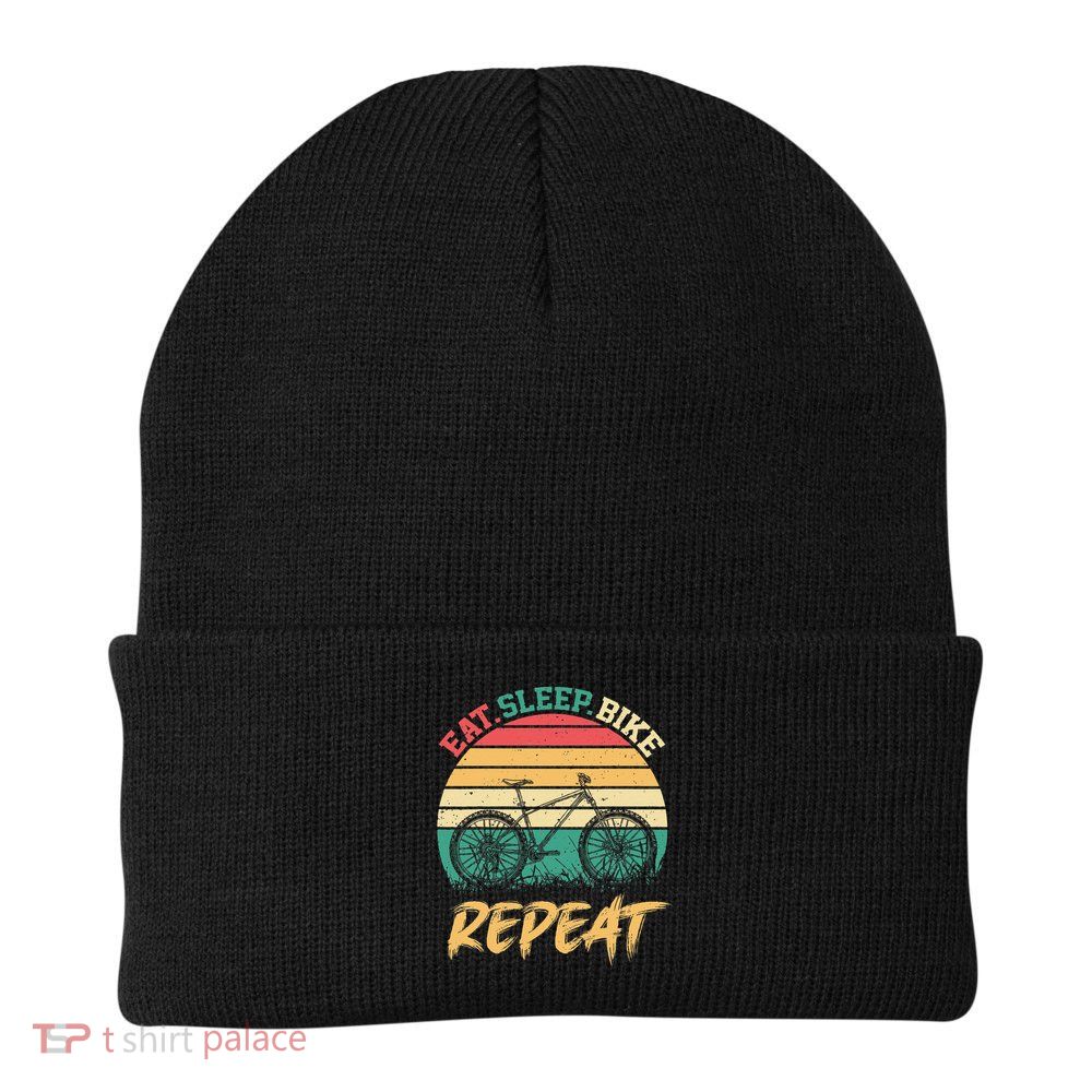 Eat Sleep Bike Repeat Cycling Cyclist Bicycling Beanie