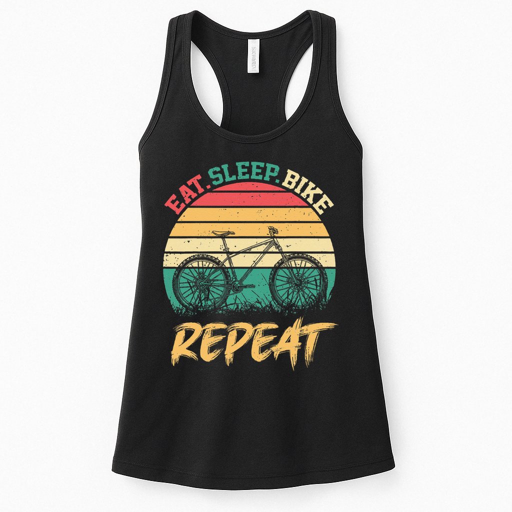 Eat Sleep Bike Repeat Cycling Cyclist Bicycling Womens Tank Top