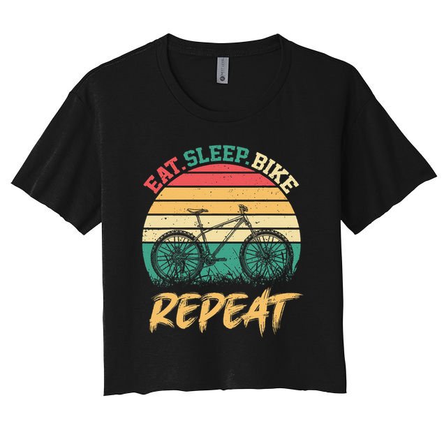 Eat Sleep Bike Repeat Cycling Cyclist Bicycling Crop Top