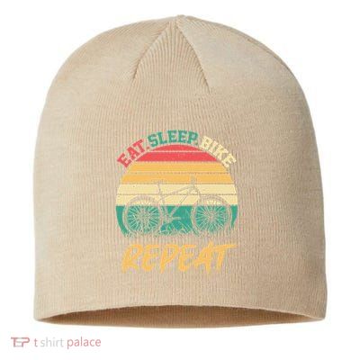 Eat Sleep Bike Repeat Cycling Cyclist Bicycling Sustainable Beanie