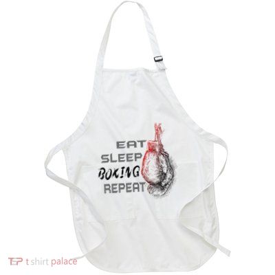 Eat Sleep Boxing Repeat Boxing Lover Full-Length Apron With Pockets