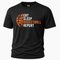 Eat Sleep Basketball Repeat Basketball Cooling Performance Crew T-Shirt