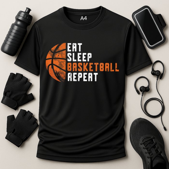 Eat Sleep Basketball Repeat Basketball Cooling Performance Crew T-Shirt