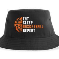 Eat Sleep Basketball Repeat Basketball Sustainable Bucket Hat