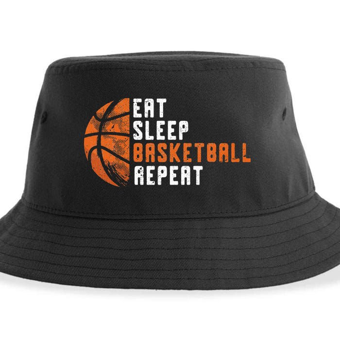 Eat Sleep Basketball Repeat Basketball Sustainable Bucket Hat