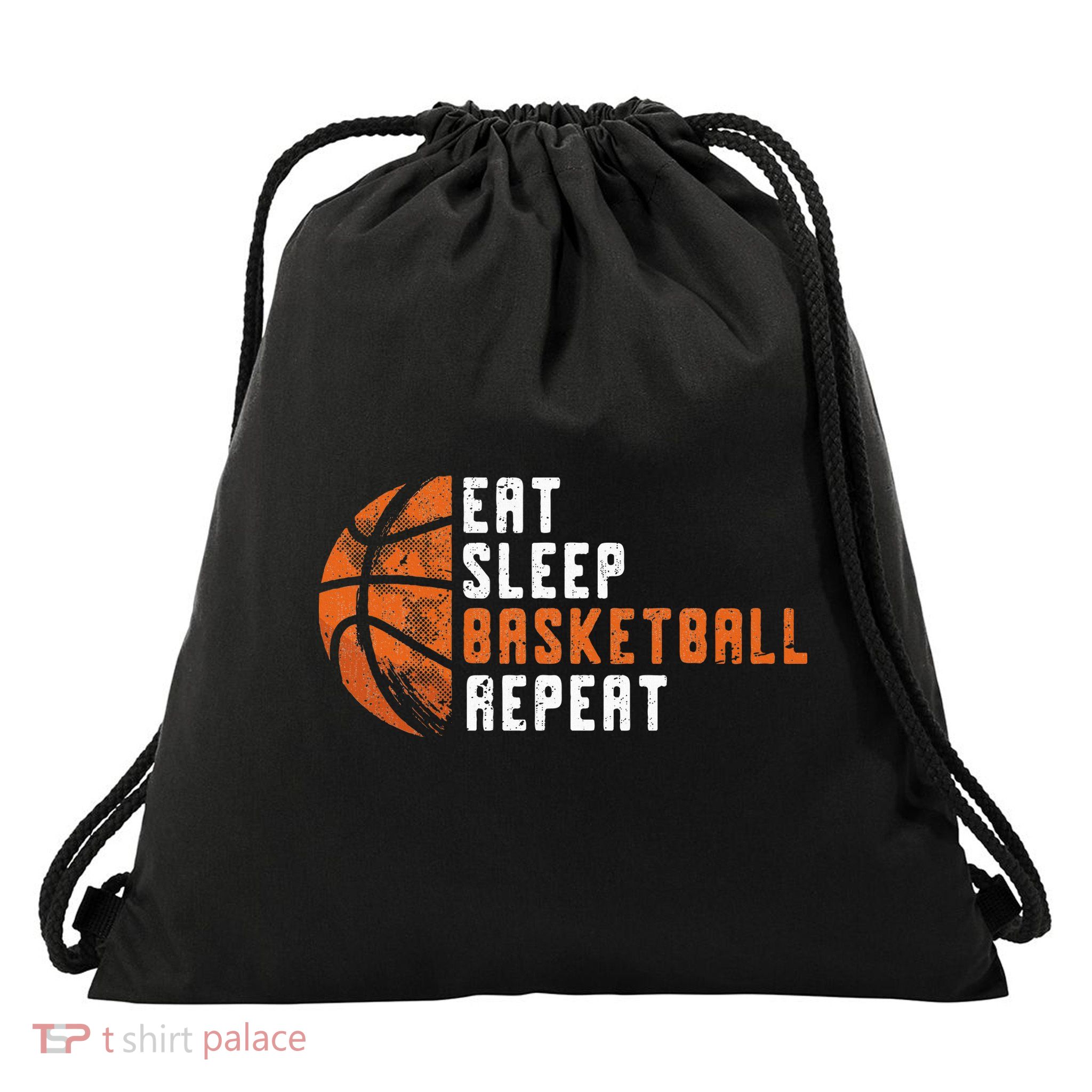 Eat Sleep Basketball Repeat Basketball Drawstring Bag
