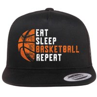 Eat Sleep Basketball Repeat Basketball Flat Bill Trucker Hat