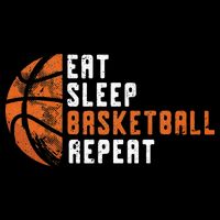 Eat Sleep Basketball Repeat Basketball Flat Bill Trucker Hat
