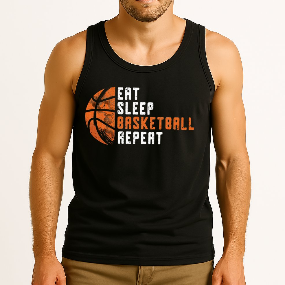 Eat Sleep Basketball Repeat Basketball Tank Top