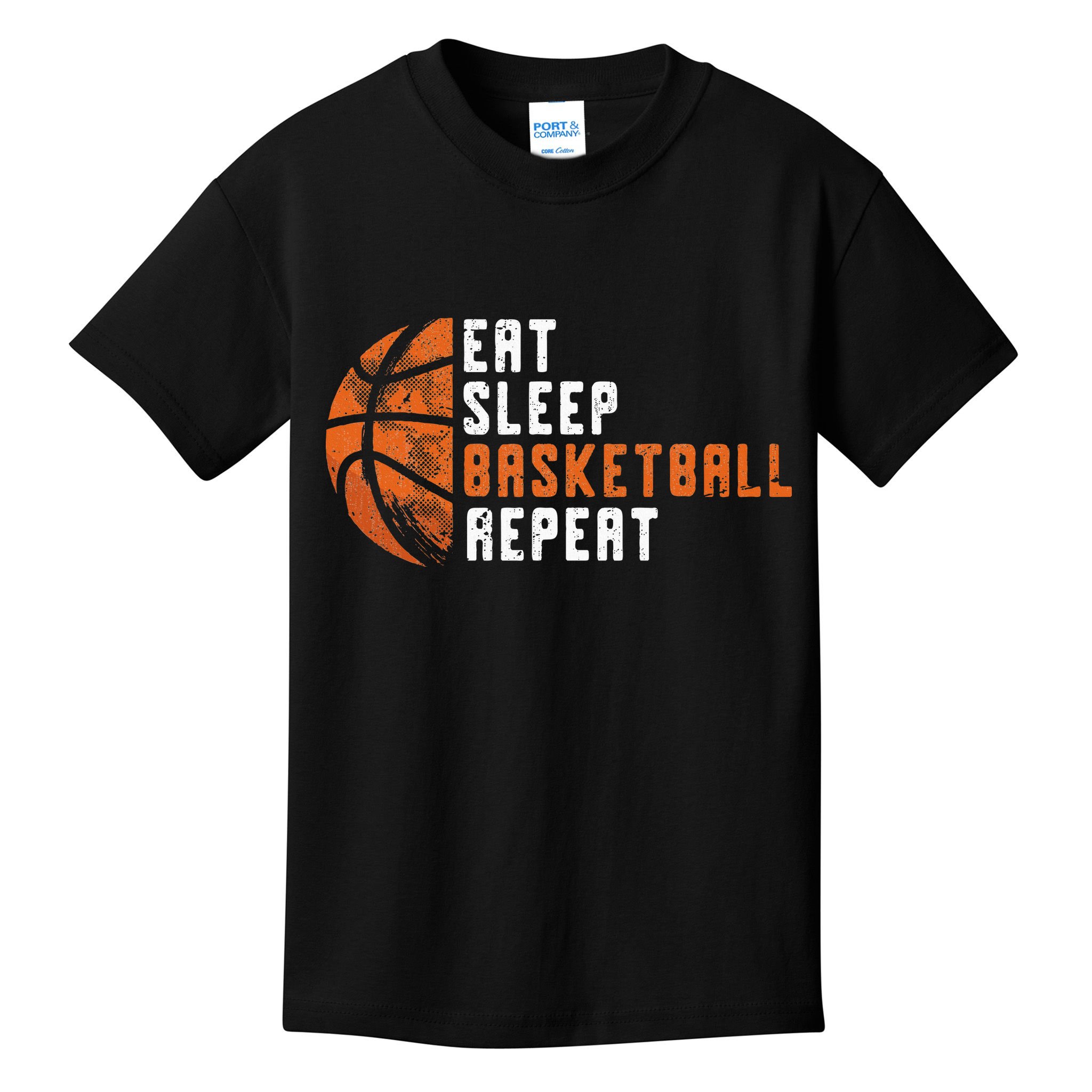 Eat Sleep Basketball Repeat Basketball Kids T-Shirt