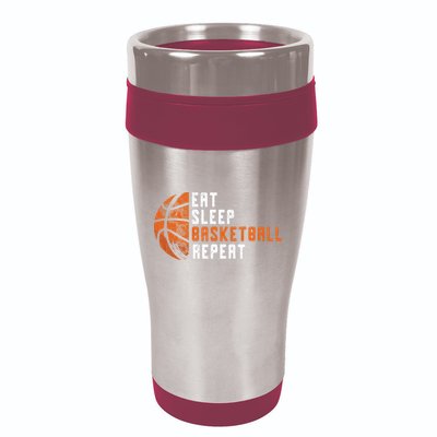 Eat Sleep Basketball Repeat Basketball 16oz Travel Tumbler
