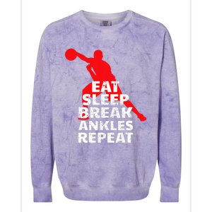 Eat Sleep Break Ankles Repeat Basketball Crossover Colorblast Crewneck Sweatshirt